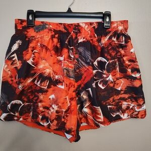 Nike Men's Large Swimming Trunks little mesh pocket inside black and orange